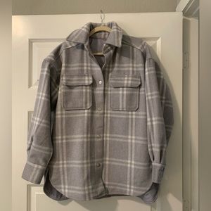 H&M plaid quilted shacket